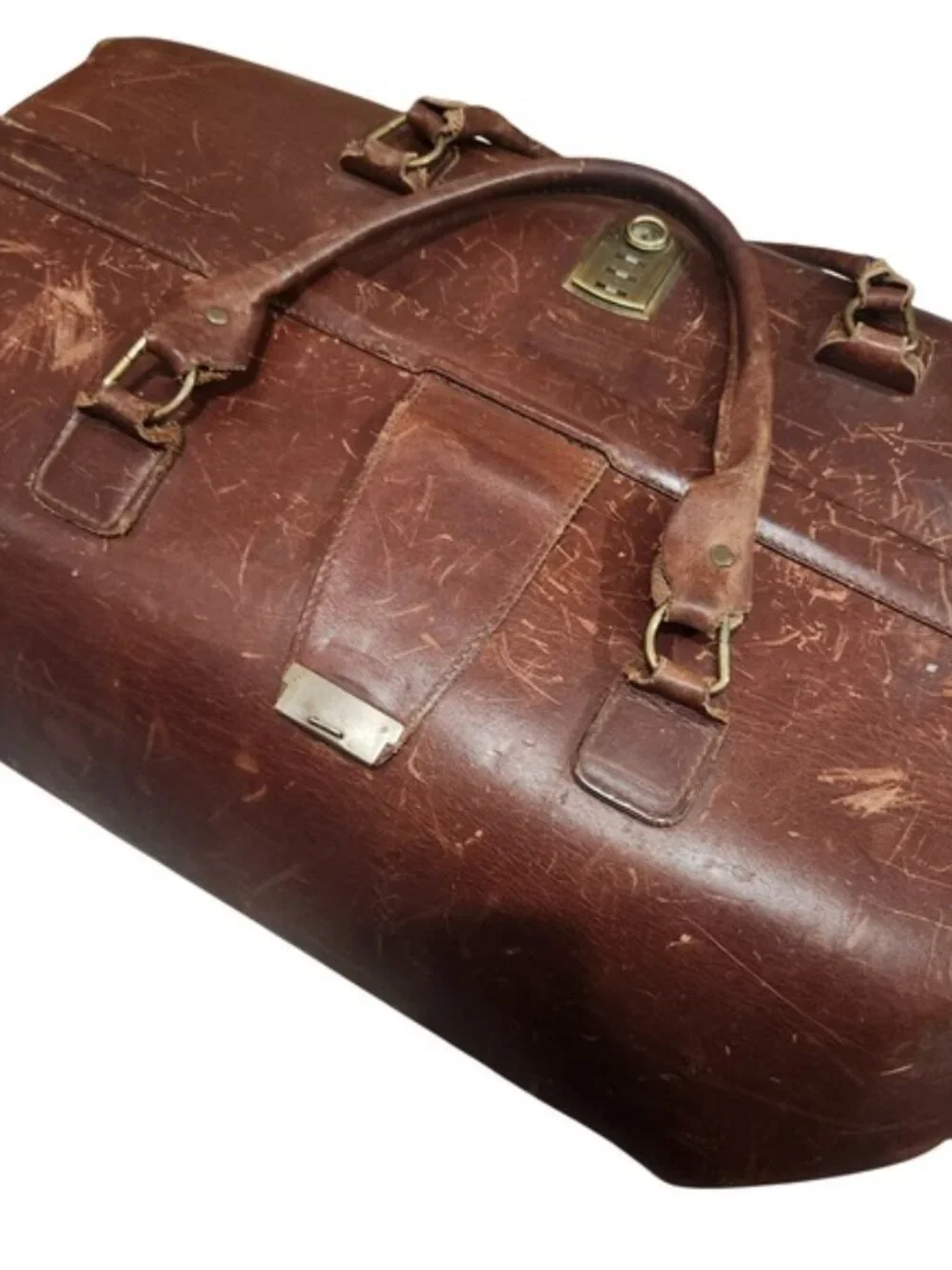 1940s Leonhard Heyden Leather Doctor Bag Handmade Germany Vintage Travel Satchel